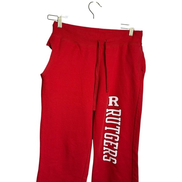 RUTGERS Gildan Sweatpants Women’s Large Red Fleece Straight Leg Casual Pockets - Picture 3 of 8